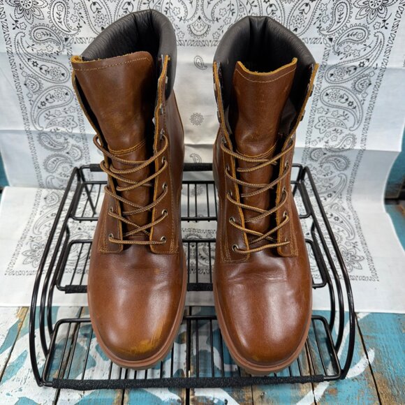 New Sample Timberland Jayne 6" Wtrprf Boots Brown Ankle Distressed Woman Sz 9.5 - Picture 2 of 10